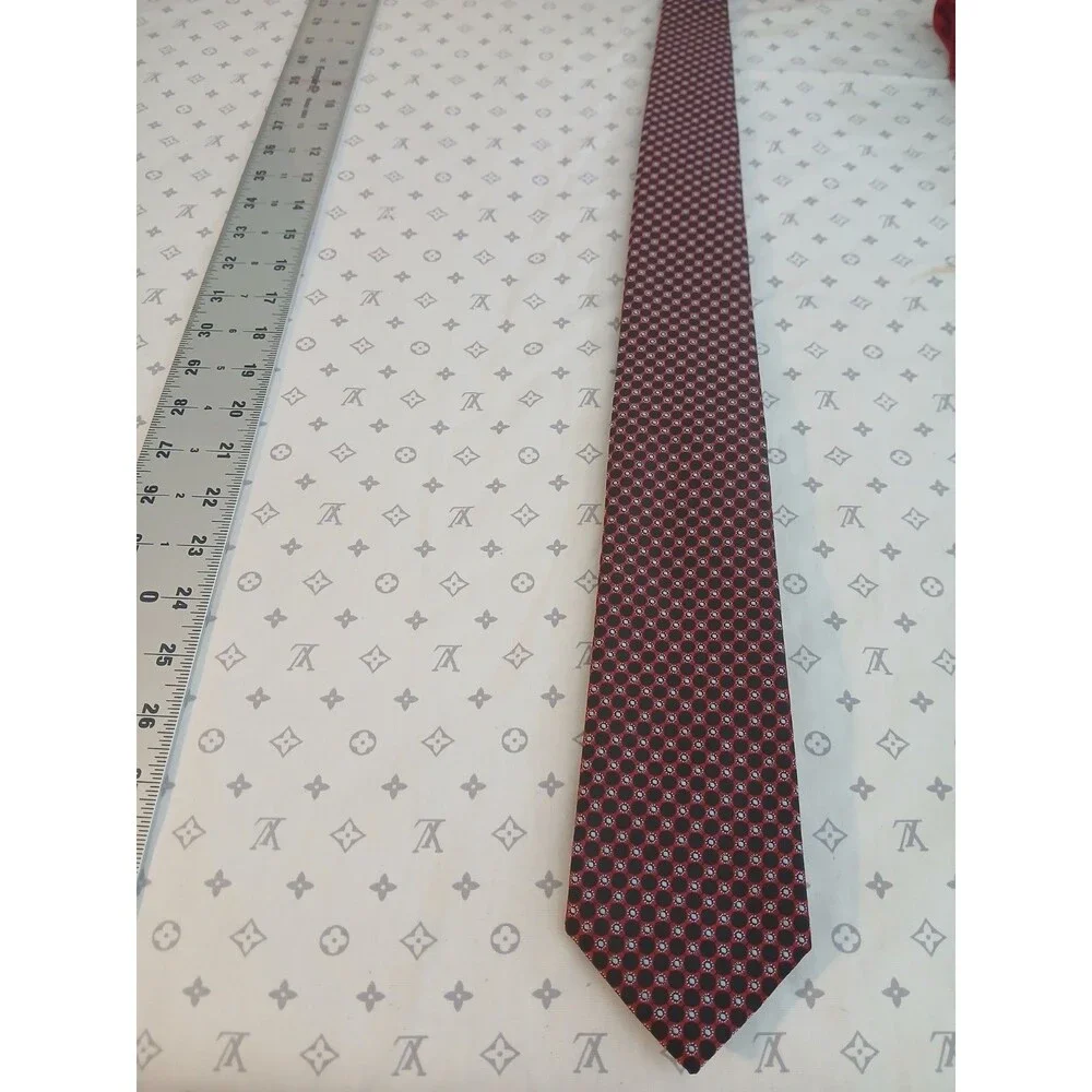 Alexander Julian Colours Mens Tie Red Black Geometric Medallion